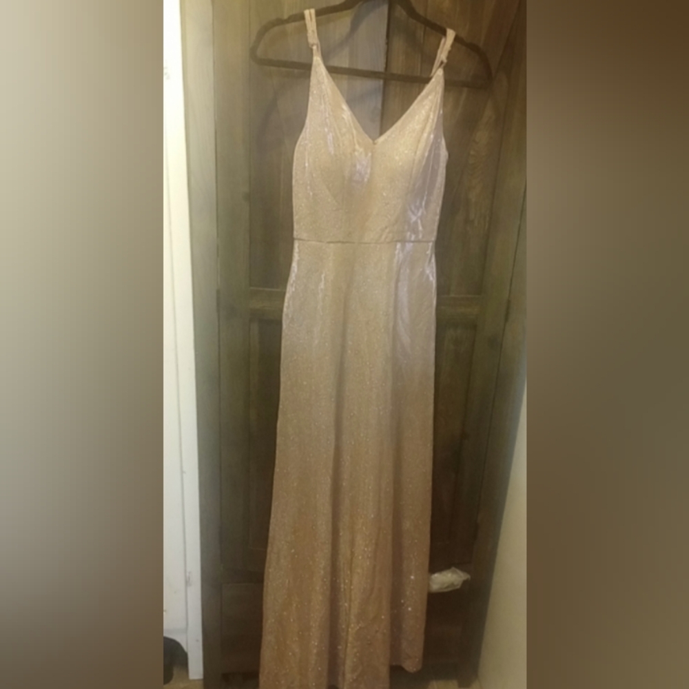 Elegant Champagne Pink Evening Gown